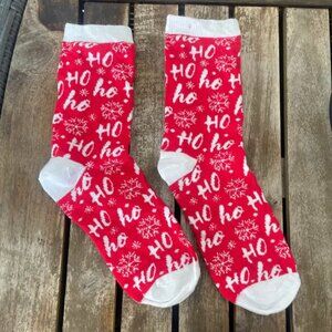 Jolly Red Christmas Socks! "Ho Ho Ho" - Brand New, Sizes 7-10